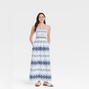 Blue and White Maxi Dress